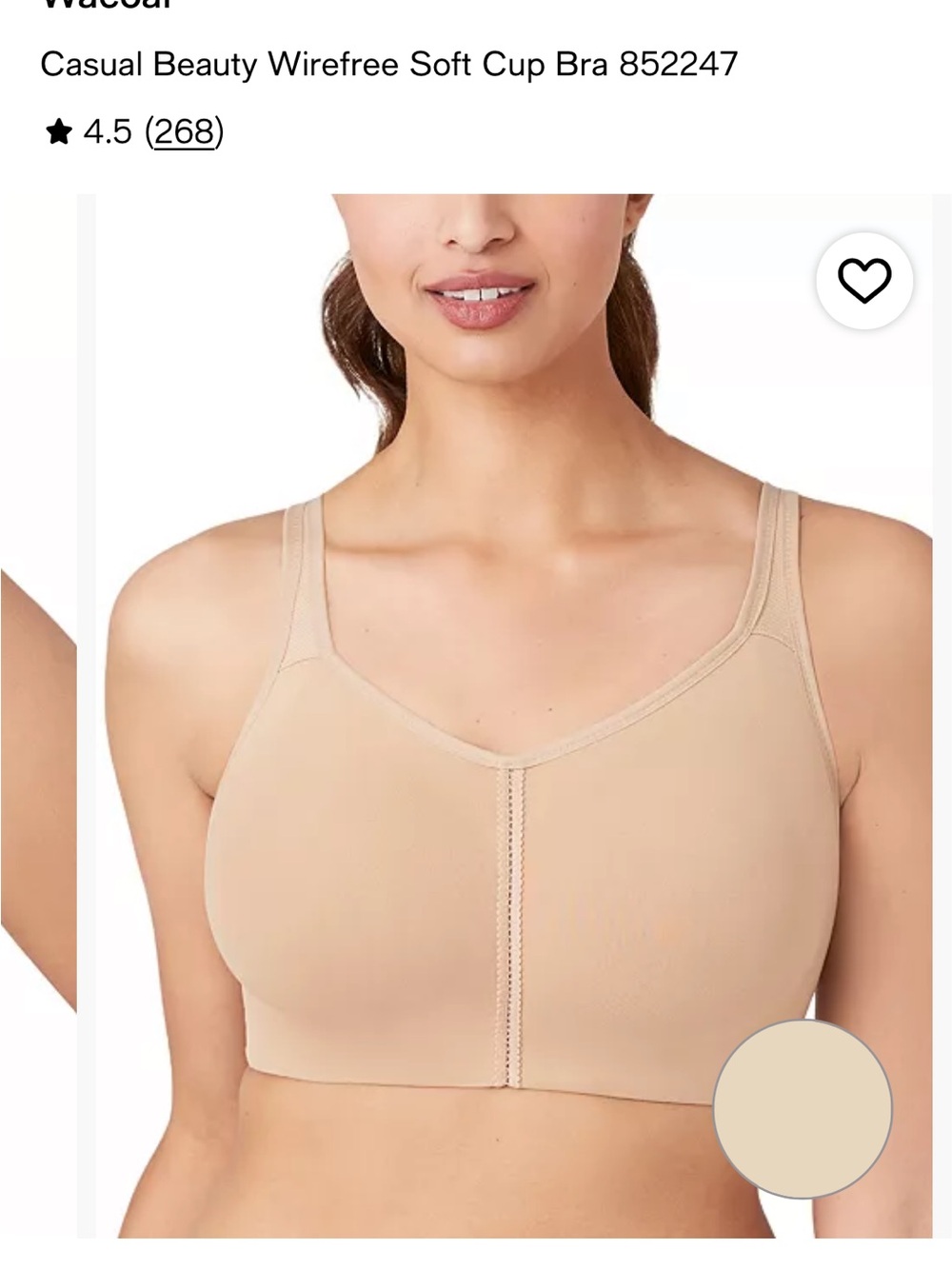 WACOAL casual beauty soft cup bra 38DD.